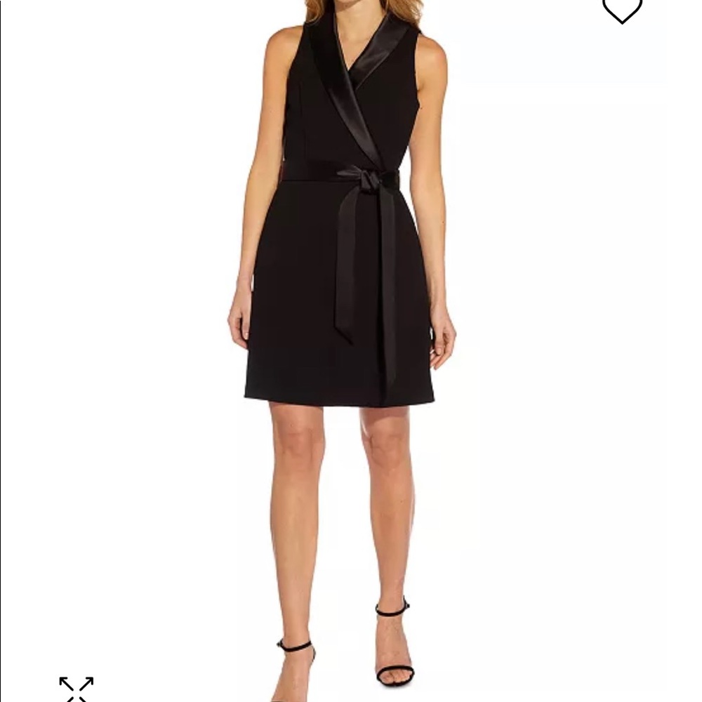 Adrianna Papell Tuxedo Wrap Party Dress